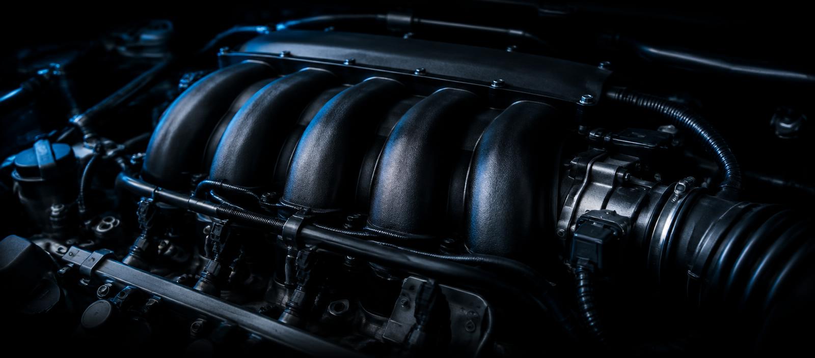 Motor automotivo em destaque